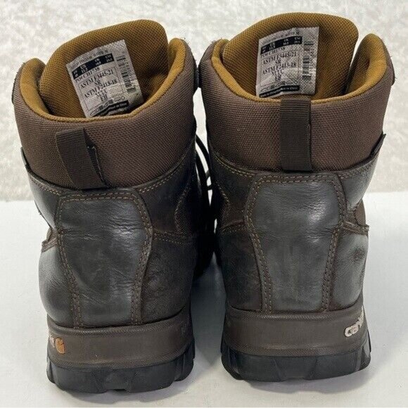 CARHARTT Leather Work Boots Steel Toe FF6213 Sz 11.5 M Waterproof Oil Resistant